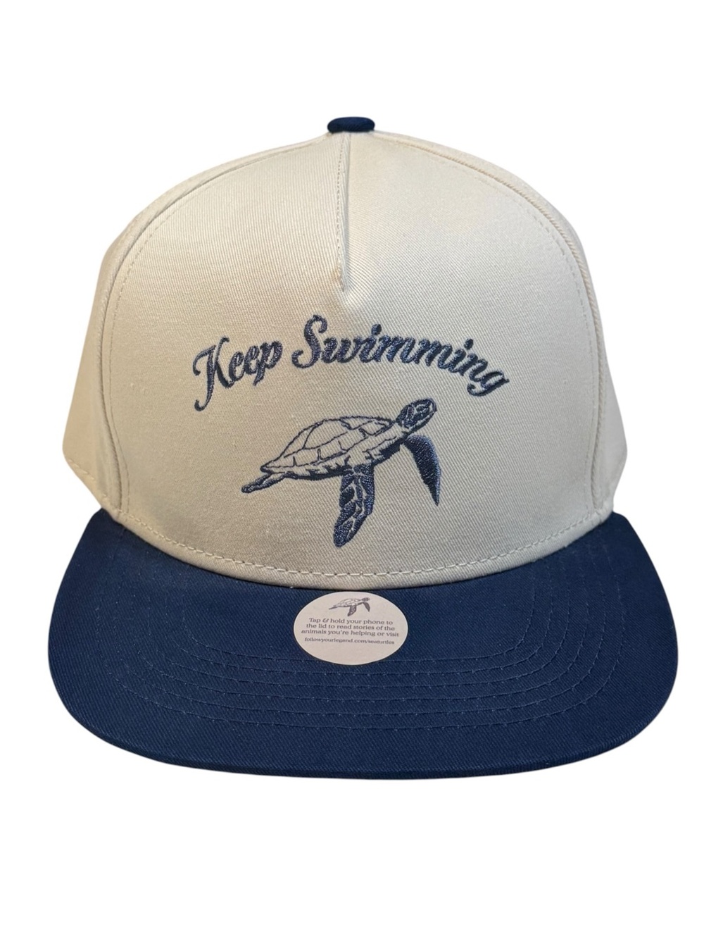 Follow Your Legend Sea Turtle "Keep Swimming" Flat Brim Snap-Back Trucker Hat